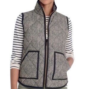 Crew Herringbone Quilted Puffer Vest | Black & White | Women’s  XS Excellent